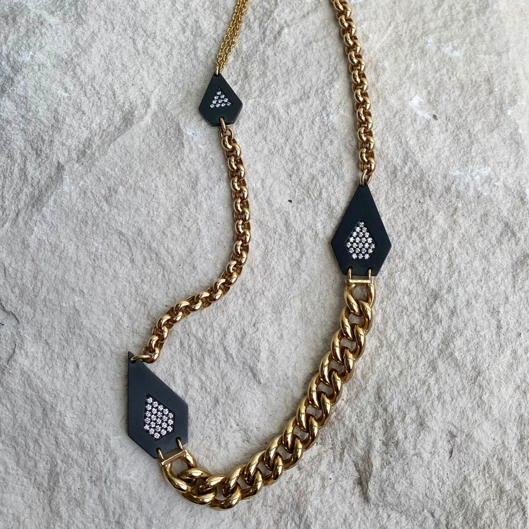 Prisma. Yellow Gold Diamond Necklace- SOLD