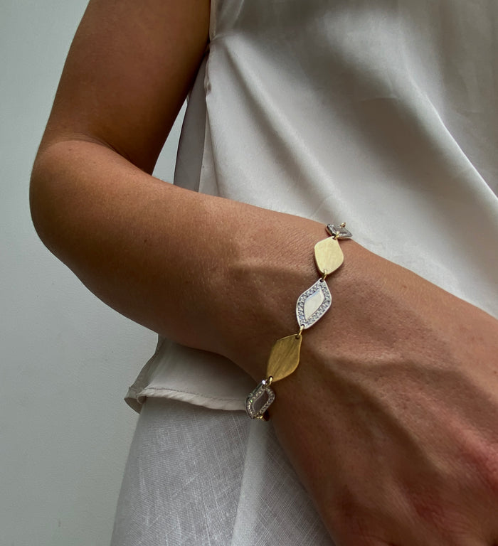 Lagoon. Yellow and White  Gold Diamond Bracelet