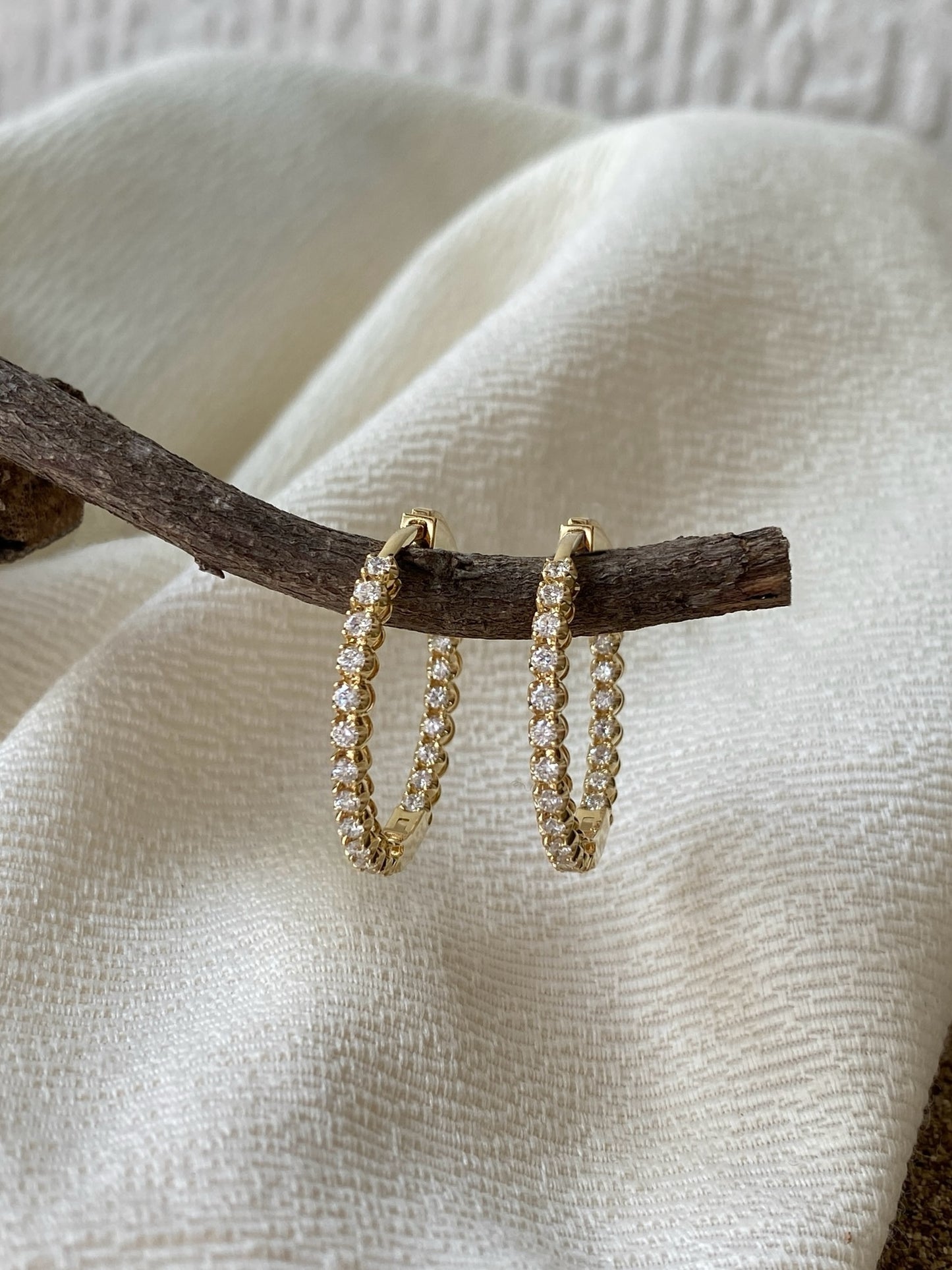 One of a Kind . Glamour Diamond Hoops