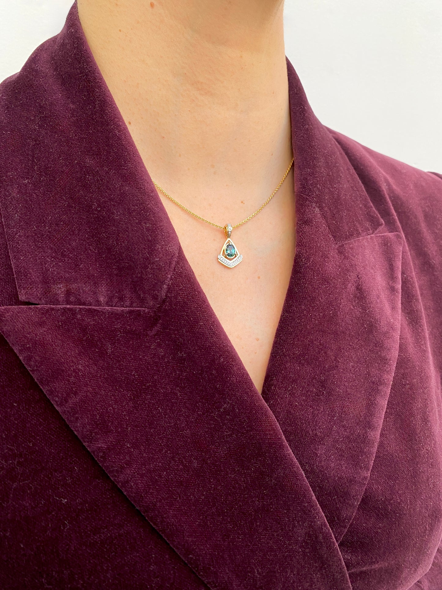 Signature . Deco Oval Sapphire Pendant