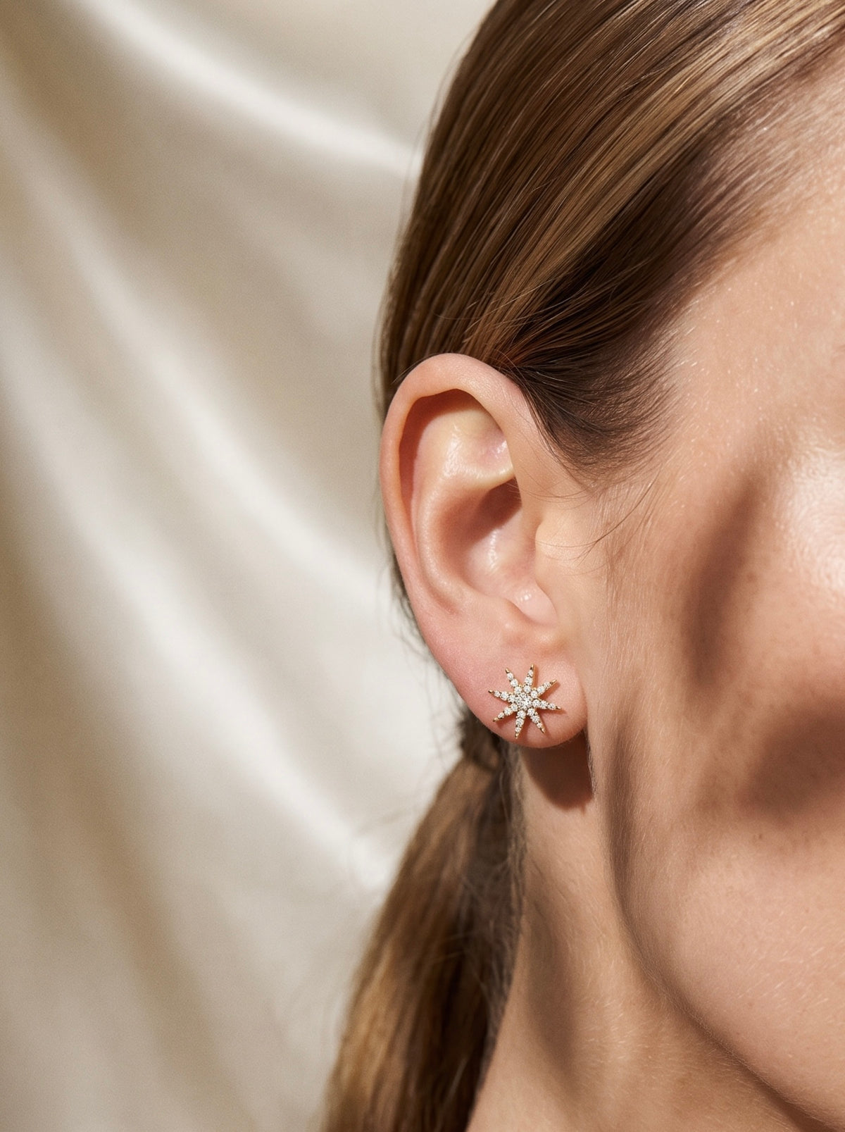 Everyday Creations. Yellow Gold Star Earrings