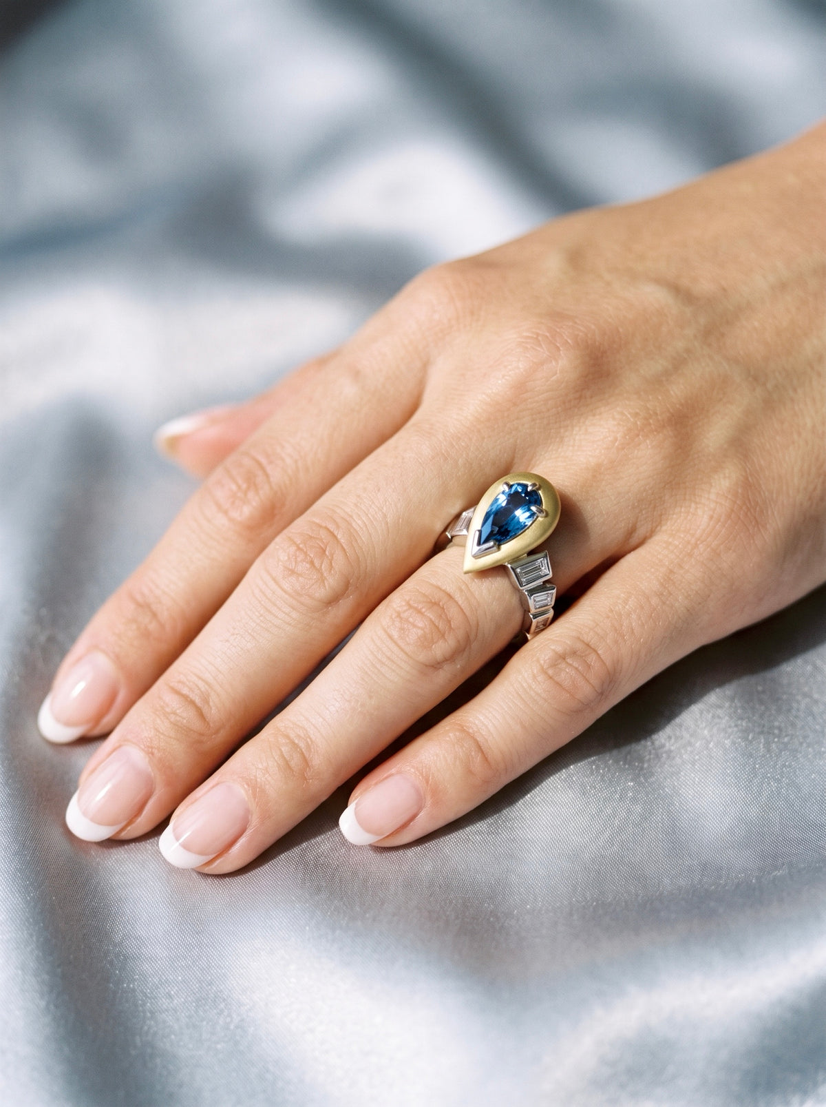 One of A Kind. Aquamarine & Diamond Ring.