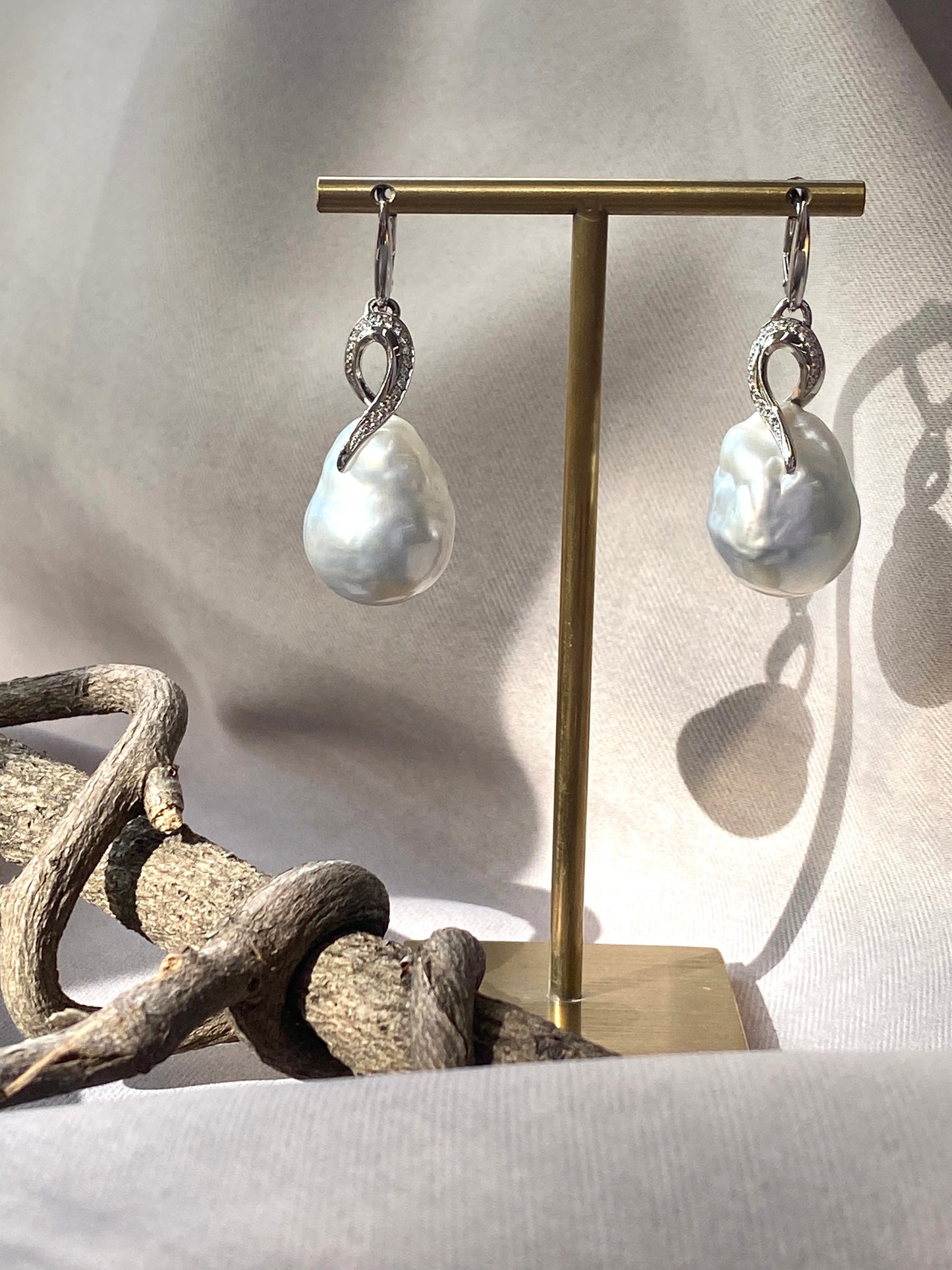 One of a Kind. Baroque Pearl Earrings