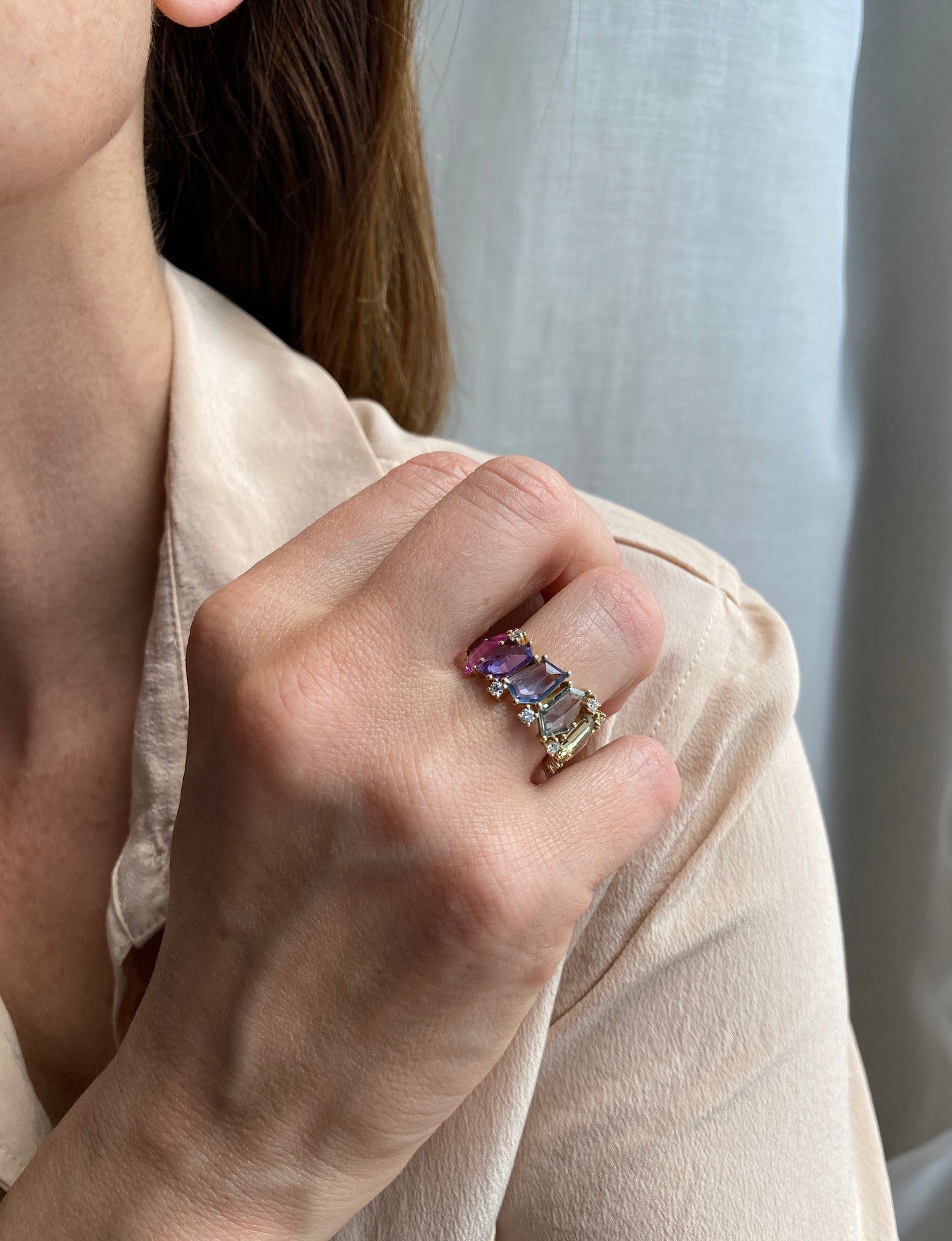 One of a Kind. Sapphire Spring Ring