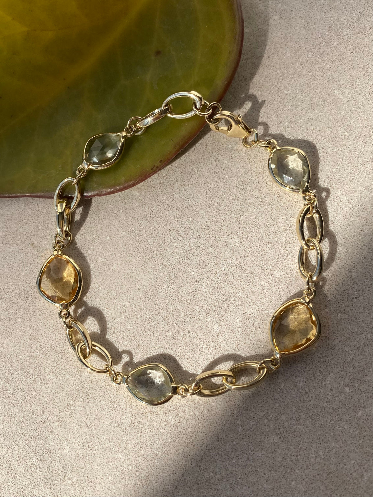Everyday Creations . Yellow Gold Gemstone Bracelet