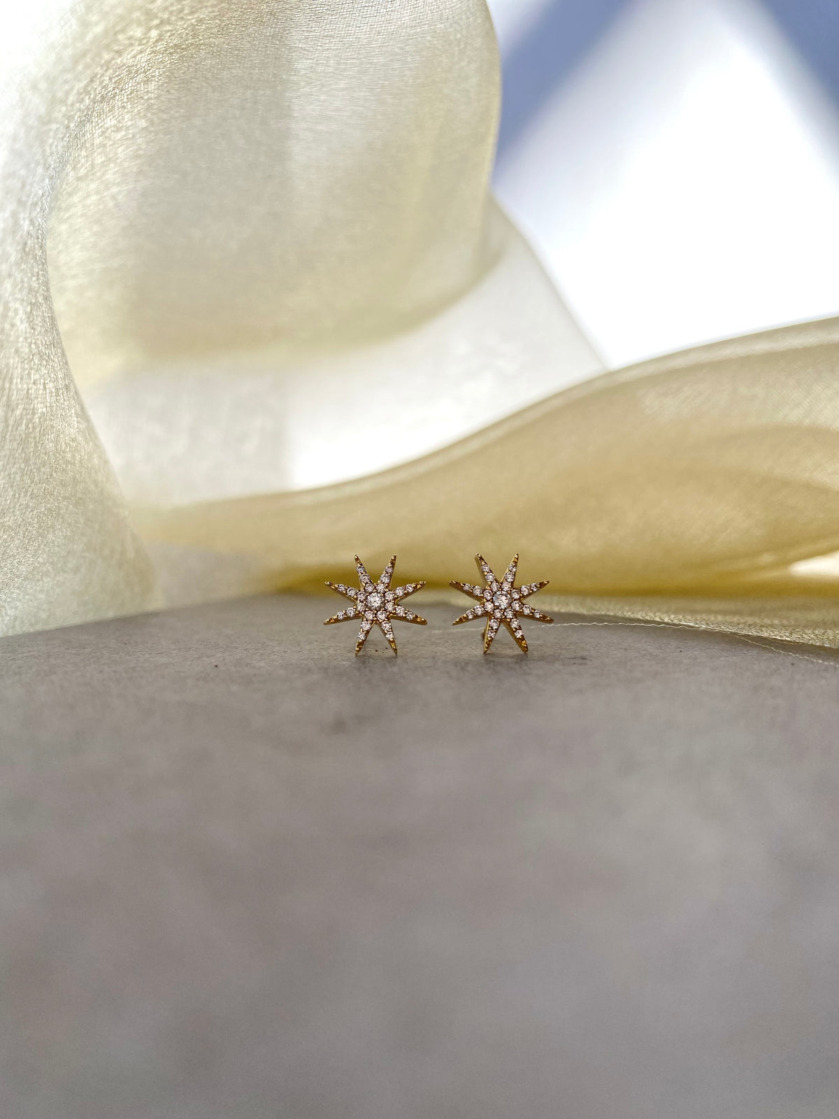 Everyday Creations. Yellow Gold Star Earrings