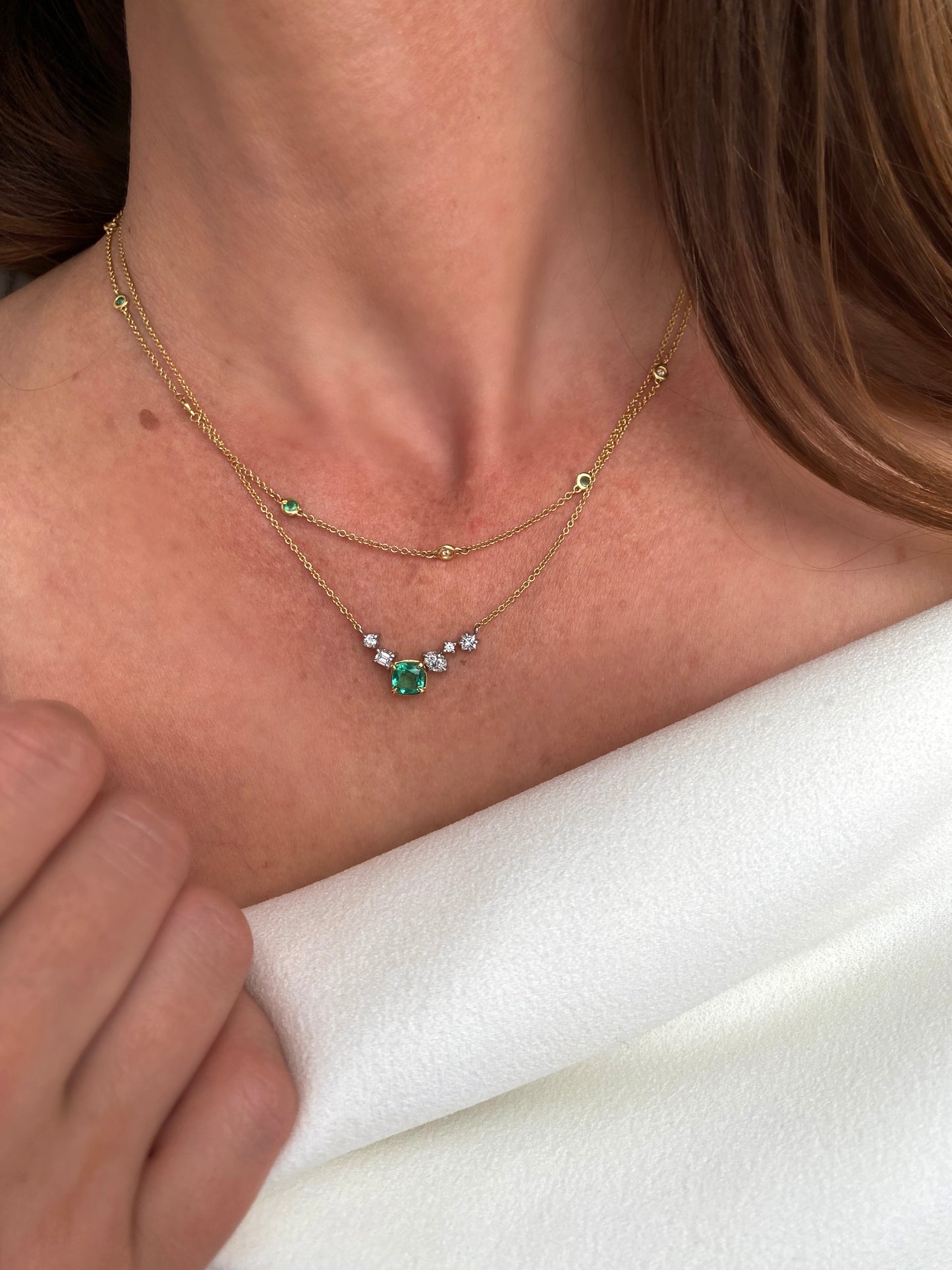 Everyday Creations. Jolie Emerald climber pendant -SOLD