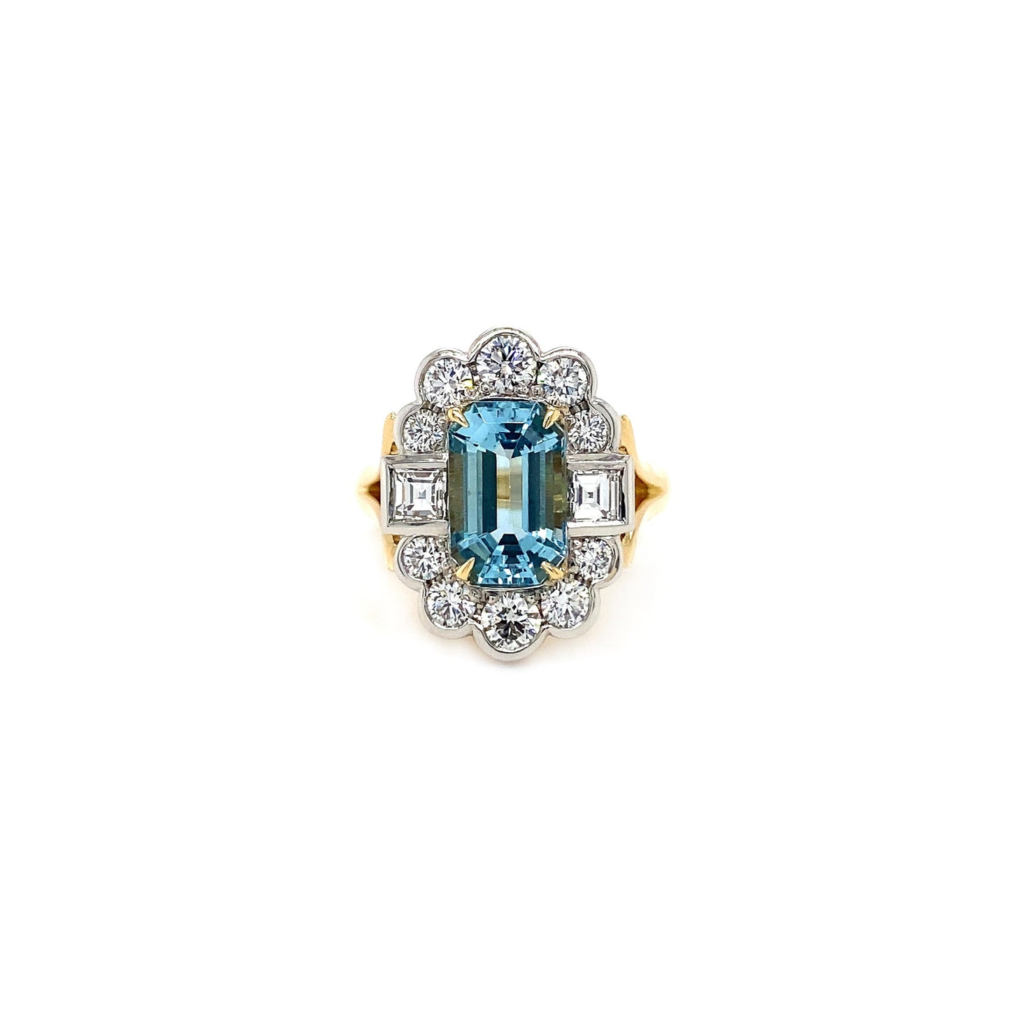 One of a Kind. Aquamarine Daisy Ring