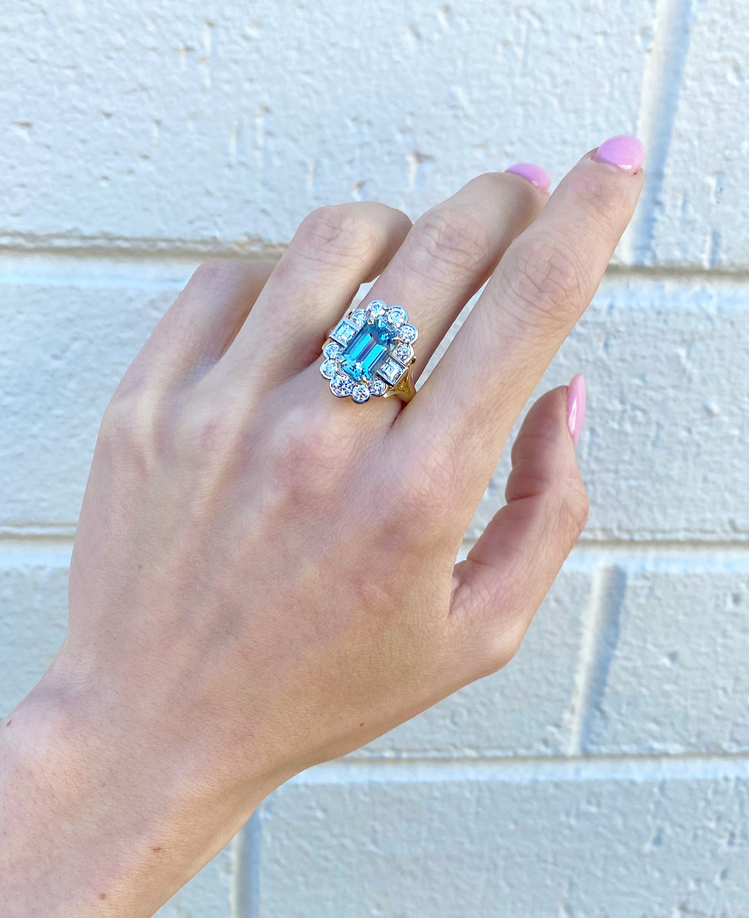 One of a Kind. Aquamarine Daisy Ring - SOLD