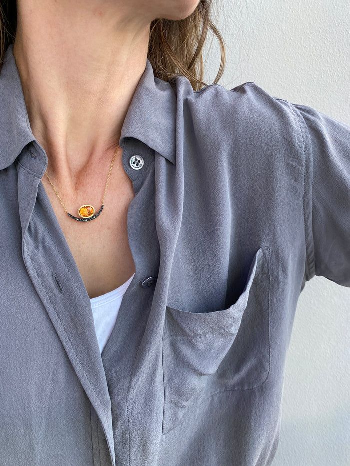 Signature. Crescent Mandarin Garnet Necklace