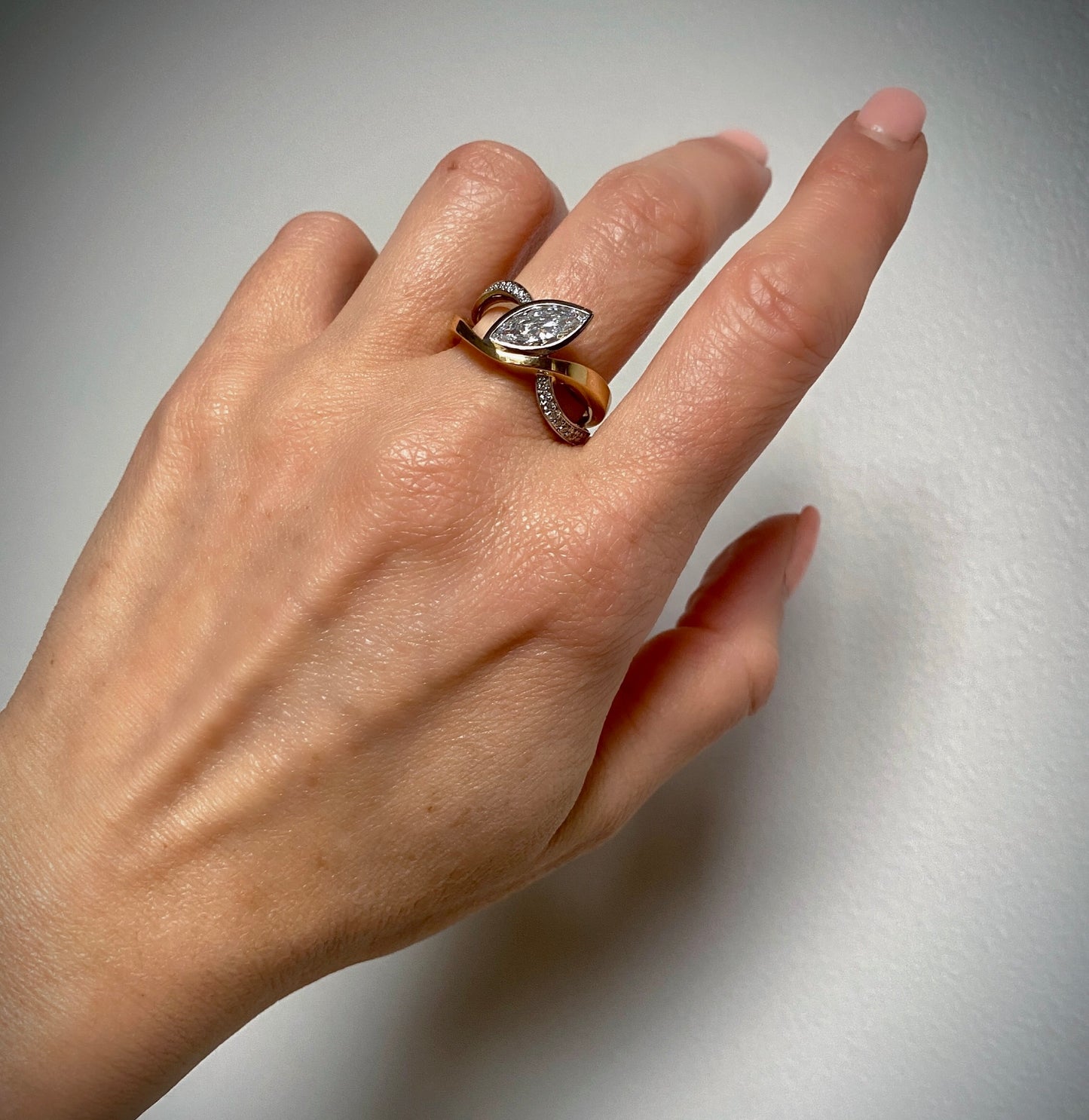 Signature. Duo Ring with Marquise Diamond