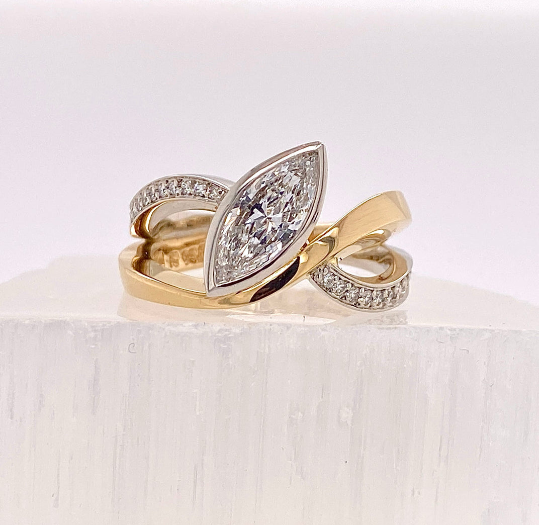 Signature. Duo Ring with Marquise Diamond