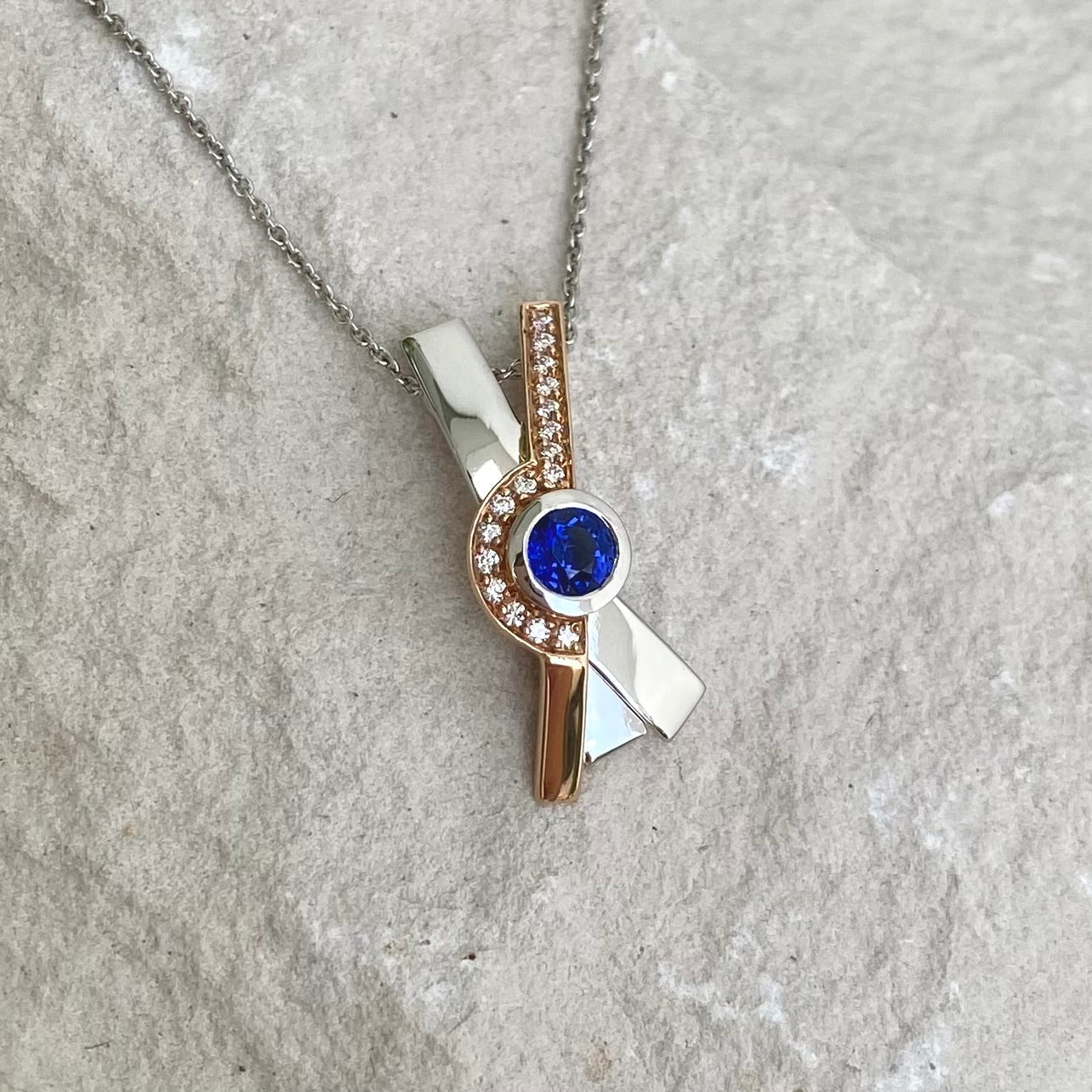 Signature. Capital Pendant with Sapphire and Diamonds