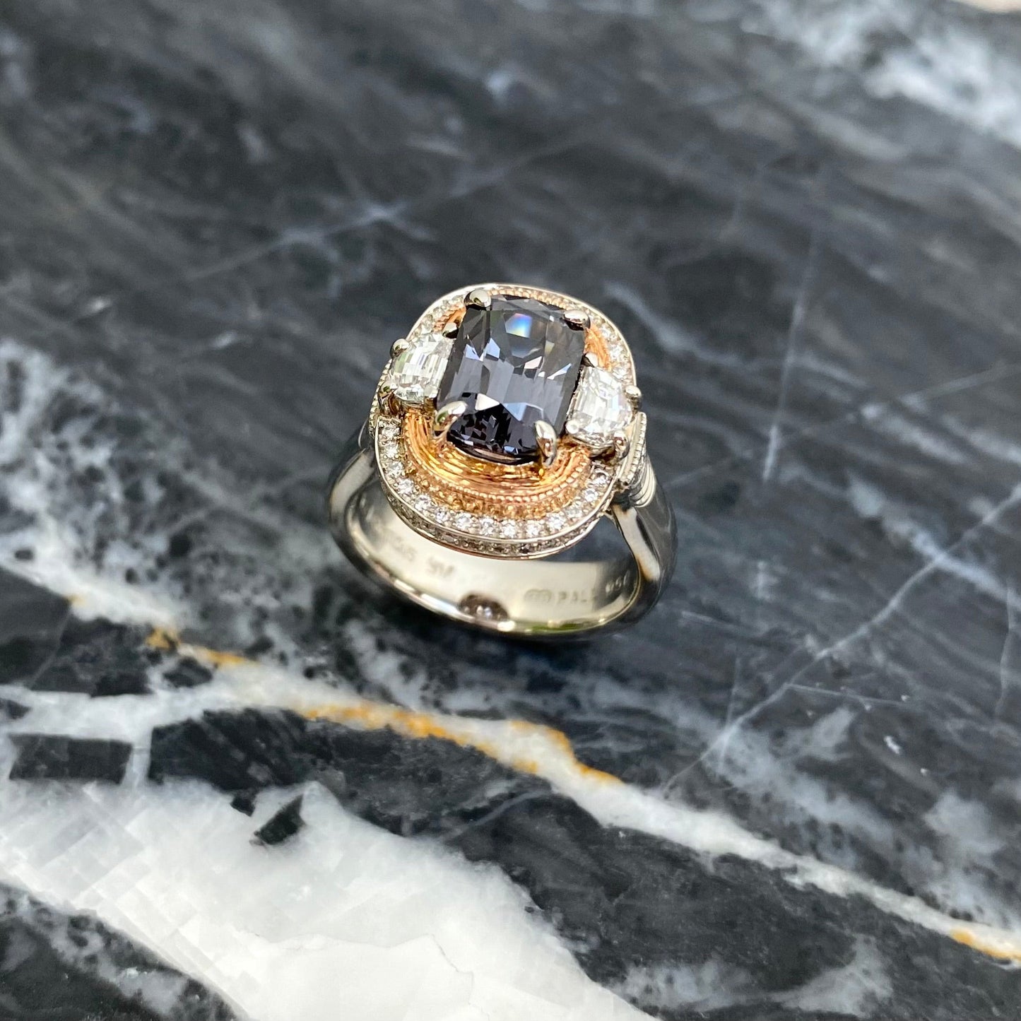 One of a Kind. Nouvea Ring with Spinel and Diamonds