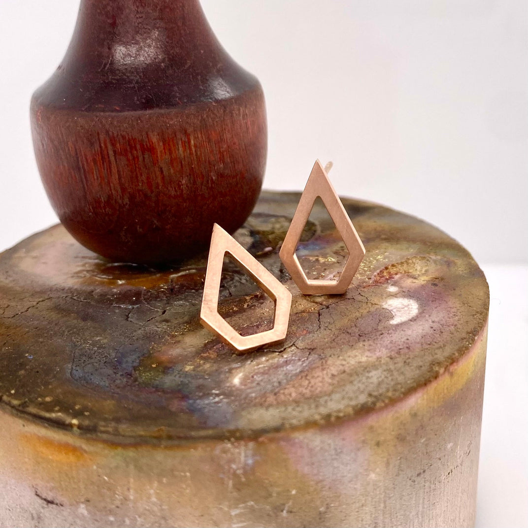 Prisma.  Rose Gold Stud Earrings