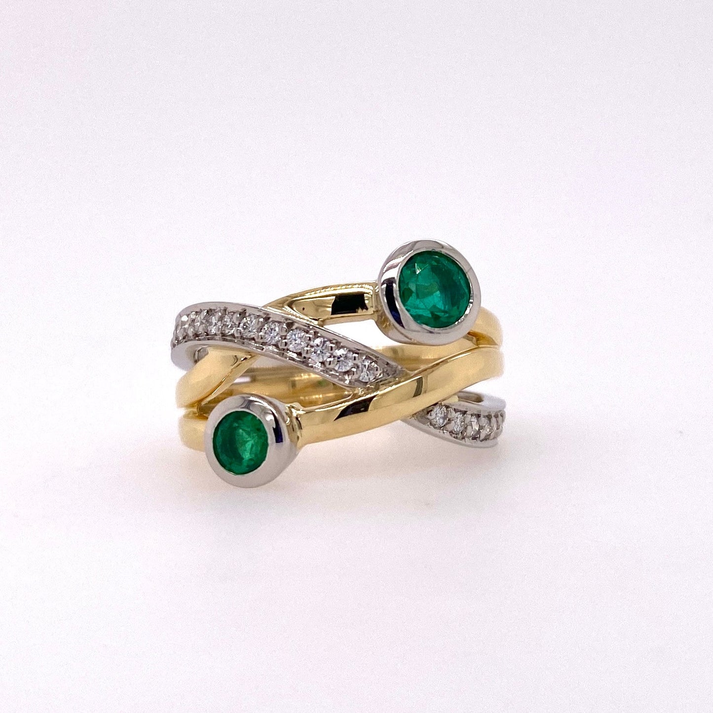 Everyday Creations. Monique Ring with Emerald and Diamonds