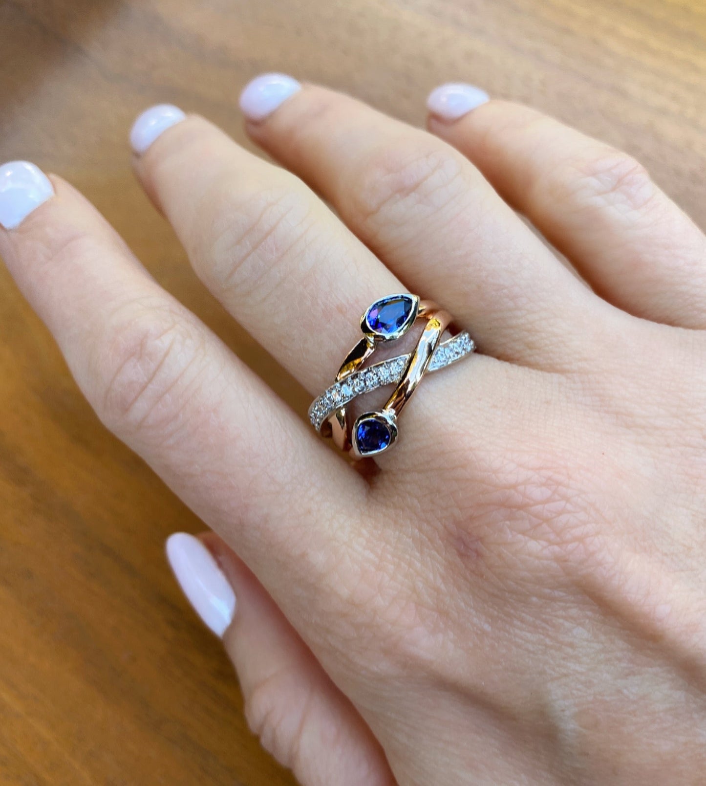 Everyday Creations. Monique Ring with Sapphires and Diamonds