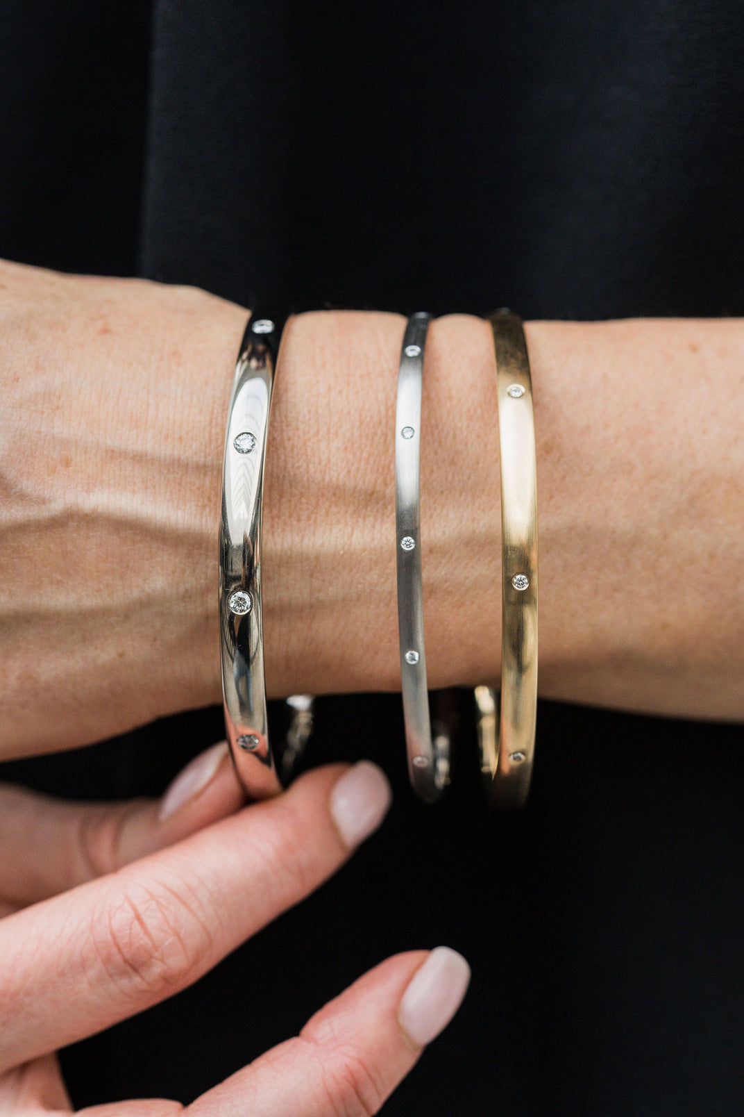 Everyday Creations. Bangles with Diamonds