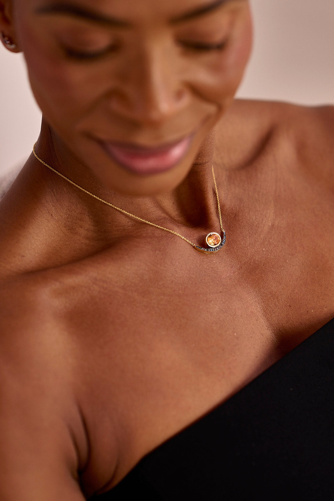 Signature. Crescent Mandarin Garnet Necklace