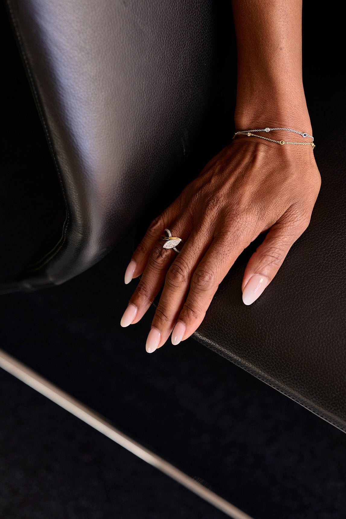 Signature. Duo Ring with Marquise Diamond