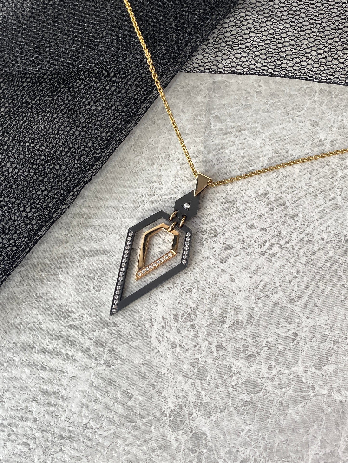 Prisma . Yellow Gold Diamond Pendant