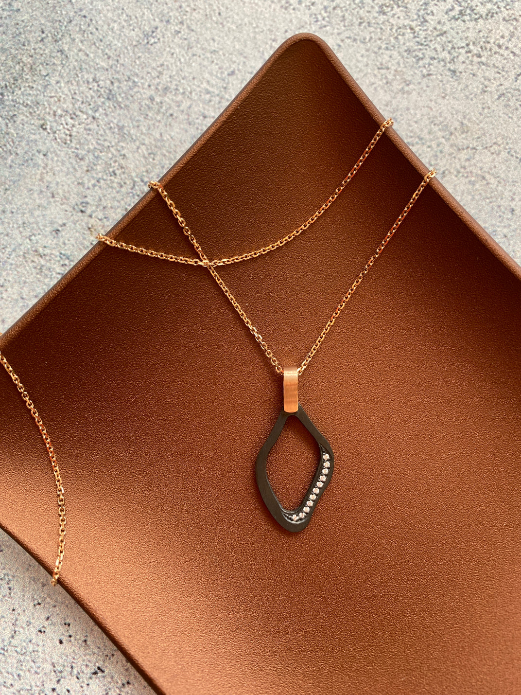 Midnight Lagoon. Rose Gold Small Pendant