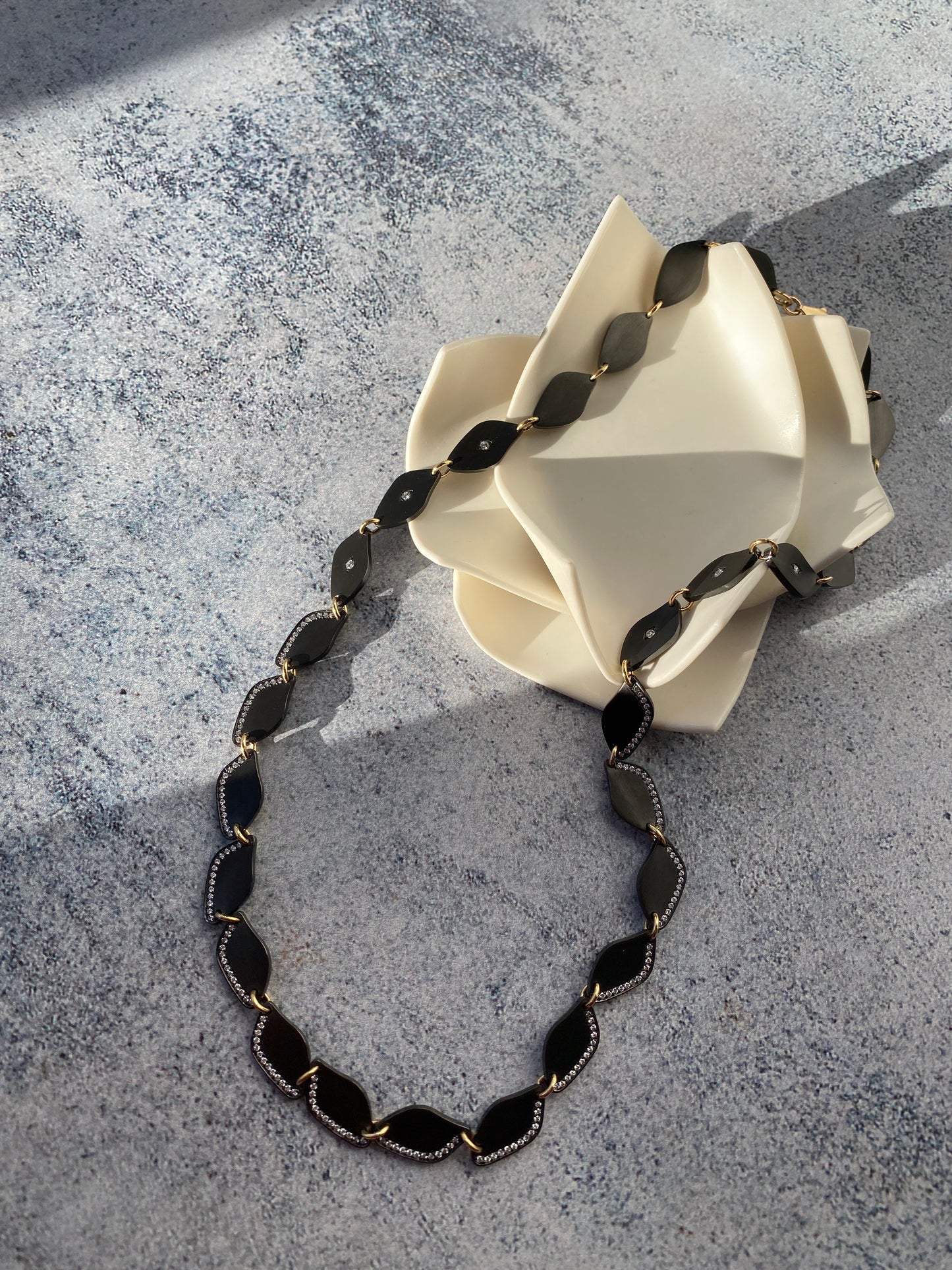 Midnight Lagoon. Zirconium Diamond Necklace
