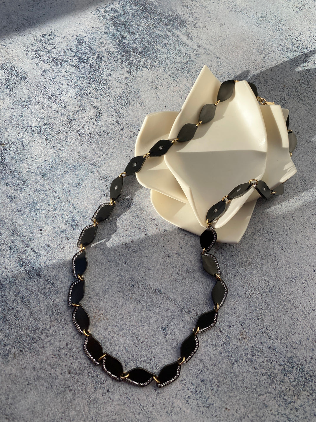 Midnight Lagoon. Zirconium Diamond Necklace