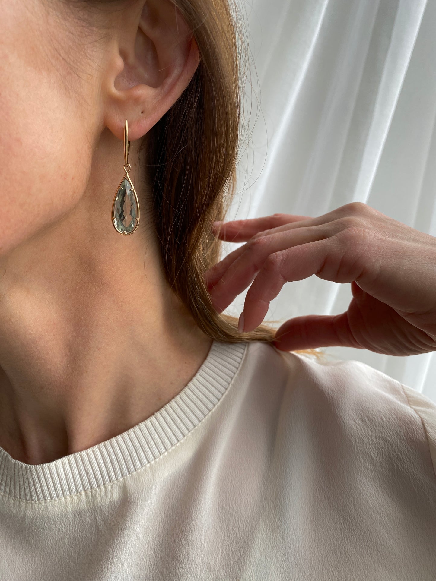 Everyday Creations. Mint Quartz Drop Earrings