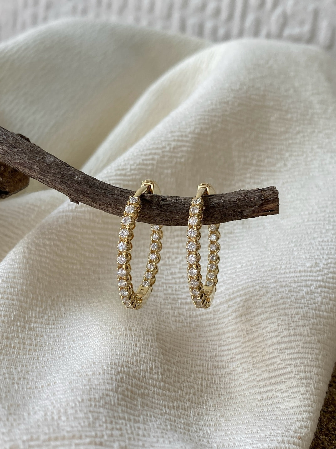 One of a Kind . Glamour Diamond Hoops