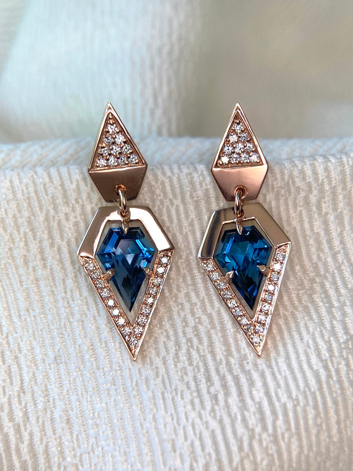 Prisma. Blue Topaz Earrings