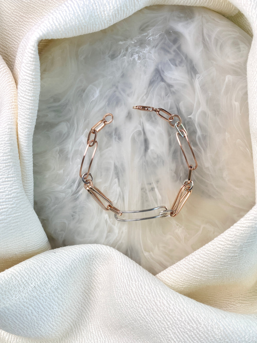 Everyday Creations . Play Bracelet Plaitinum and Rose Gold