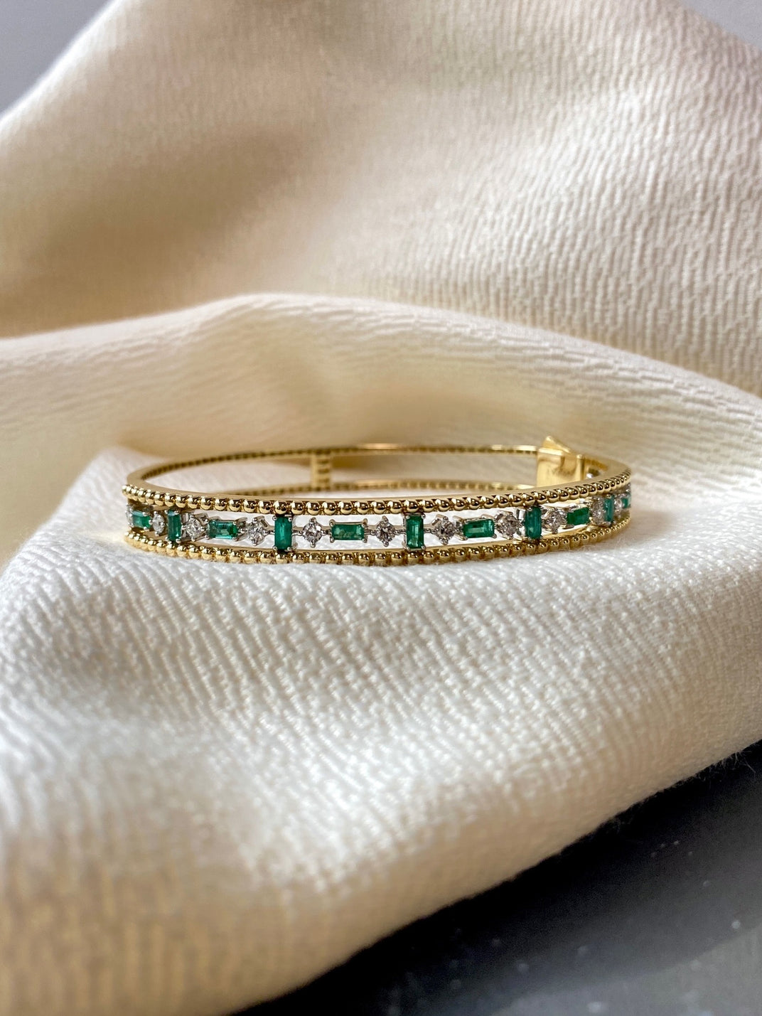 One of a Kind . Glamour Emerald Bangle