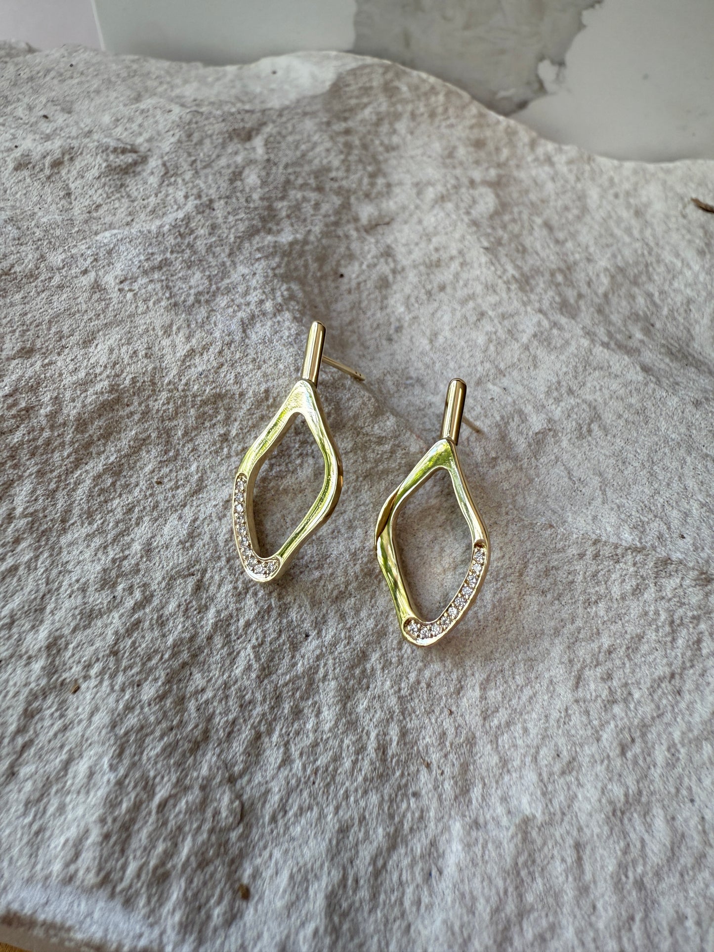 Lagoon. Small open earrings