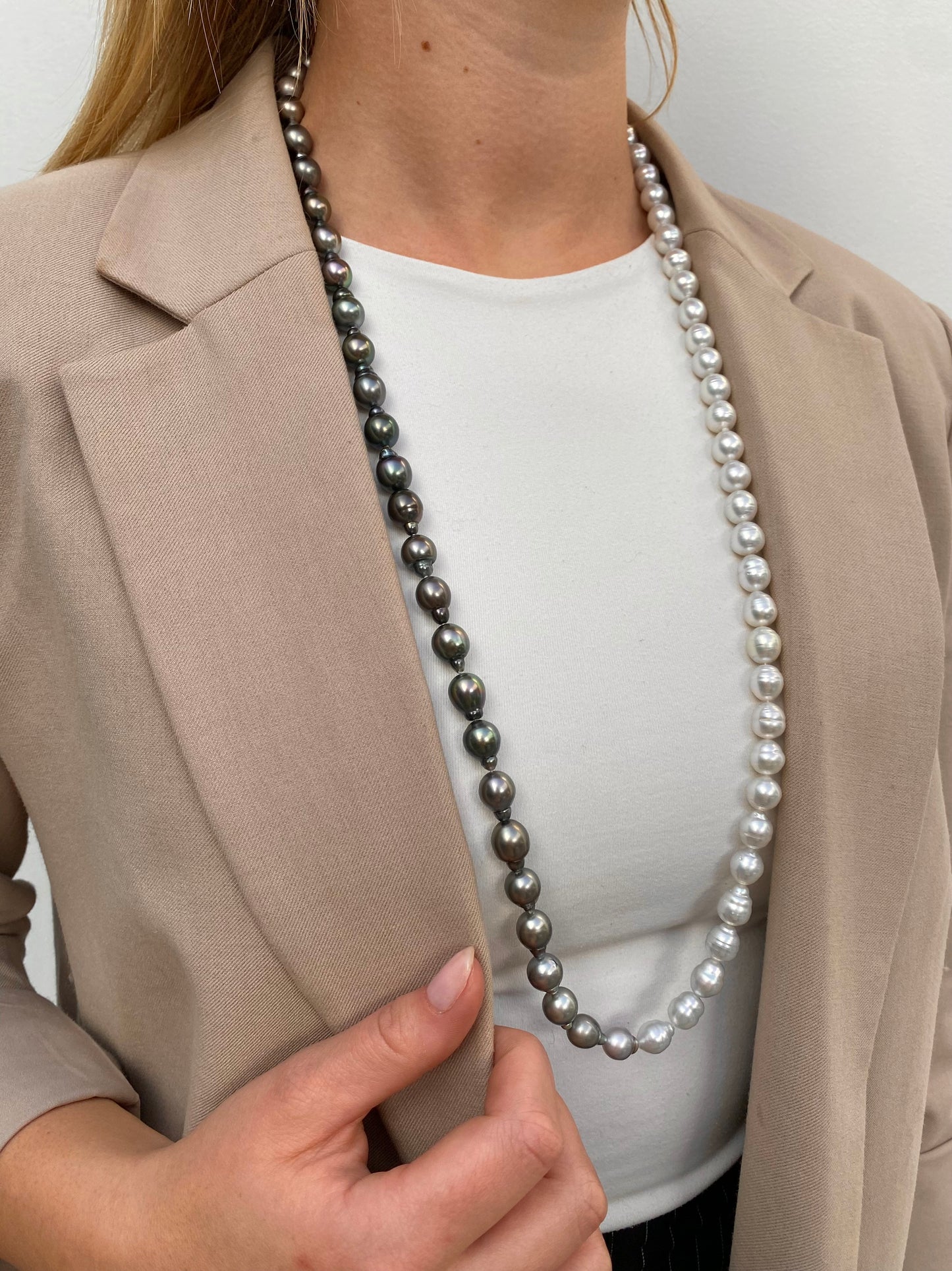 Ombre Long Pearl Necklace