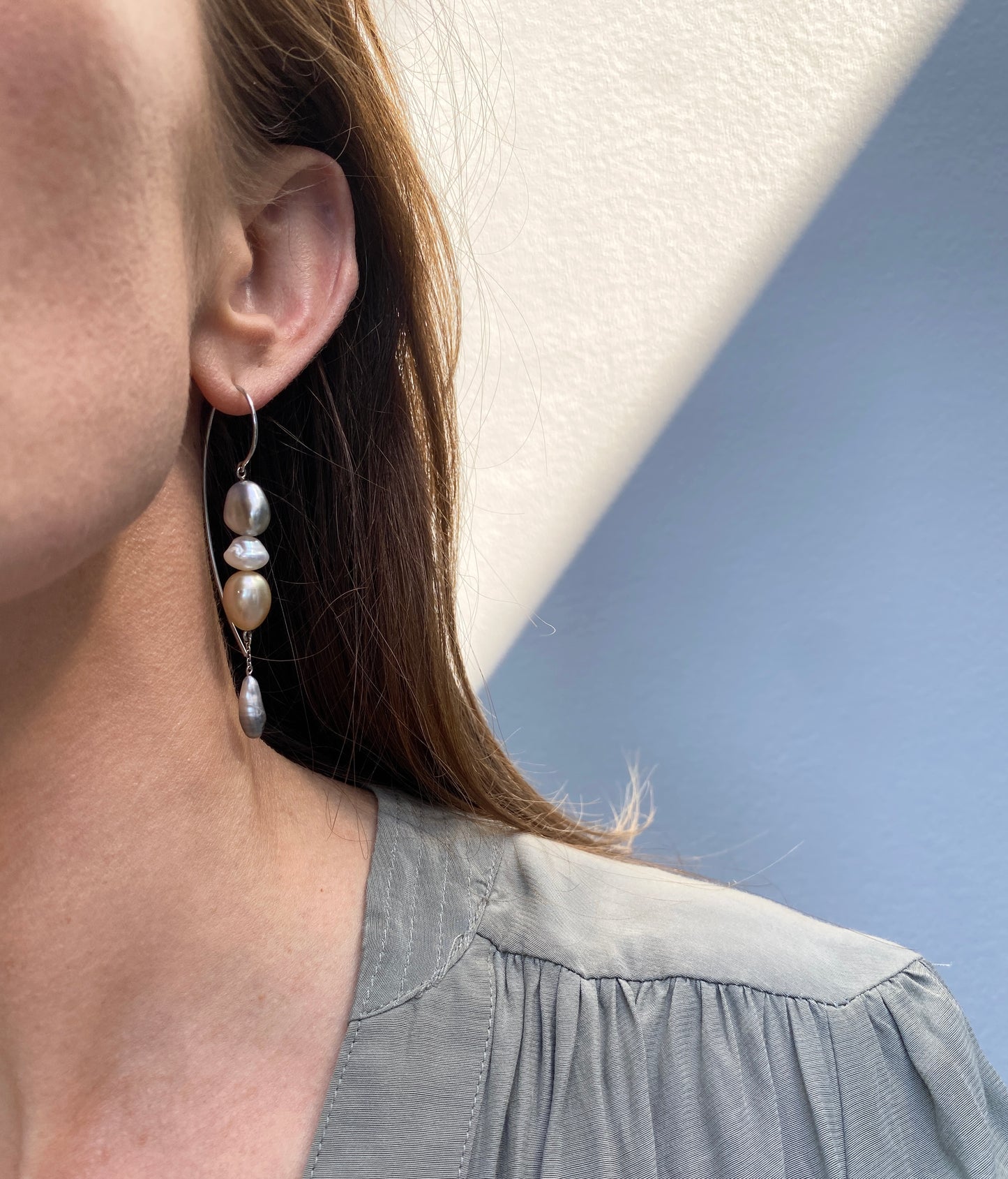 Pearl Creations. Keshi Swing Earrings.