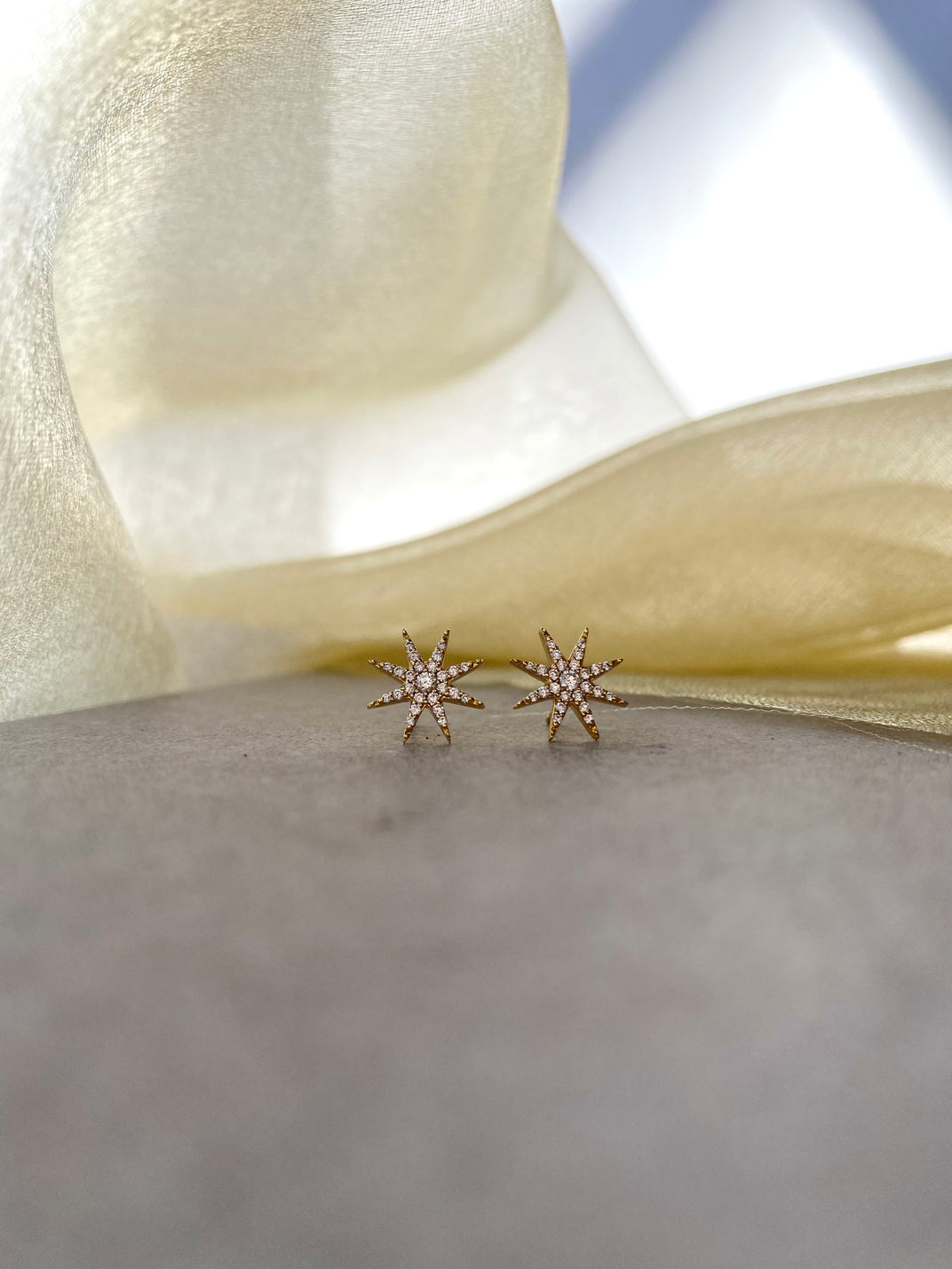 Everyday Creations. Yellow Gold Star Earrings