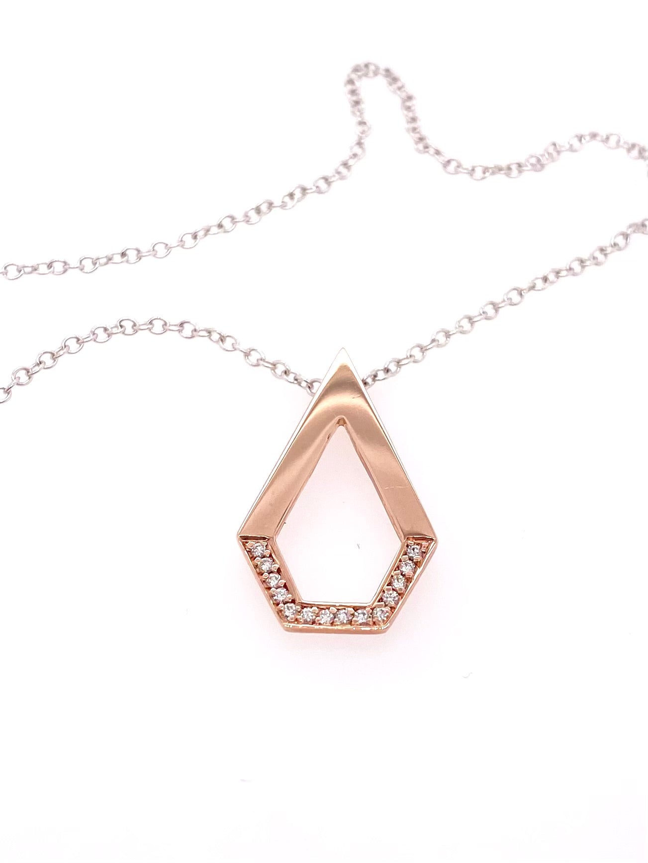 Prisma. Small Open Pendant with Diamonds