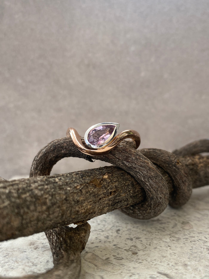 Signature . Curve Padparadscha Sapphire ring