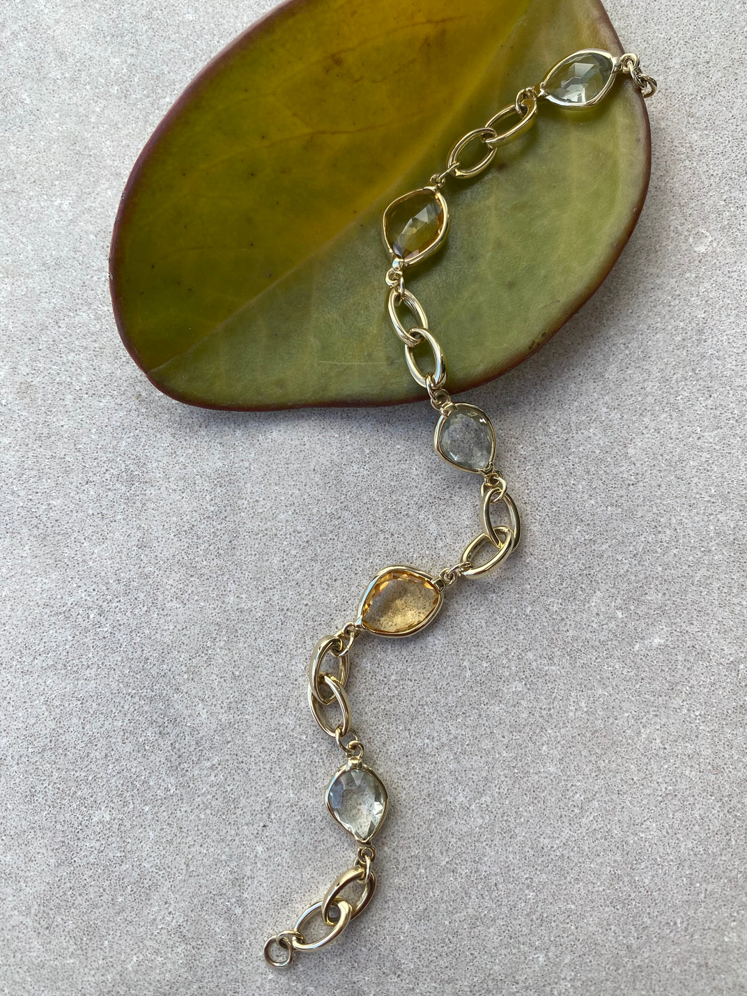 Everyday Creations . Yellow Gold Gemstone Bracelet