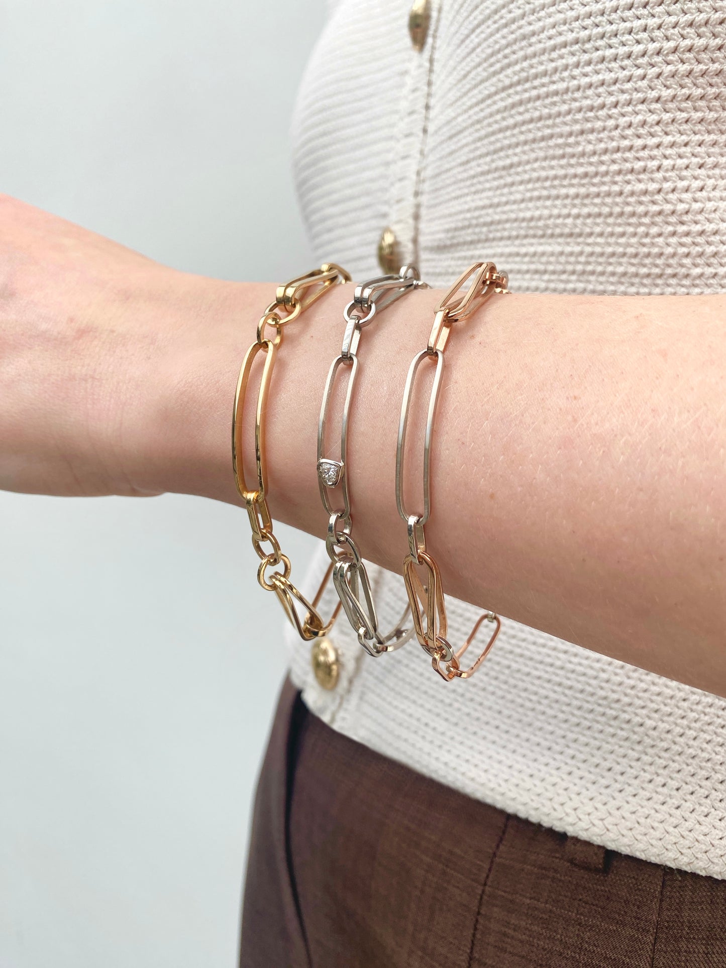 Everyday Creations . Play Bracelet Plaitinum and Rose Gold