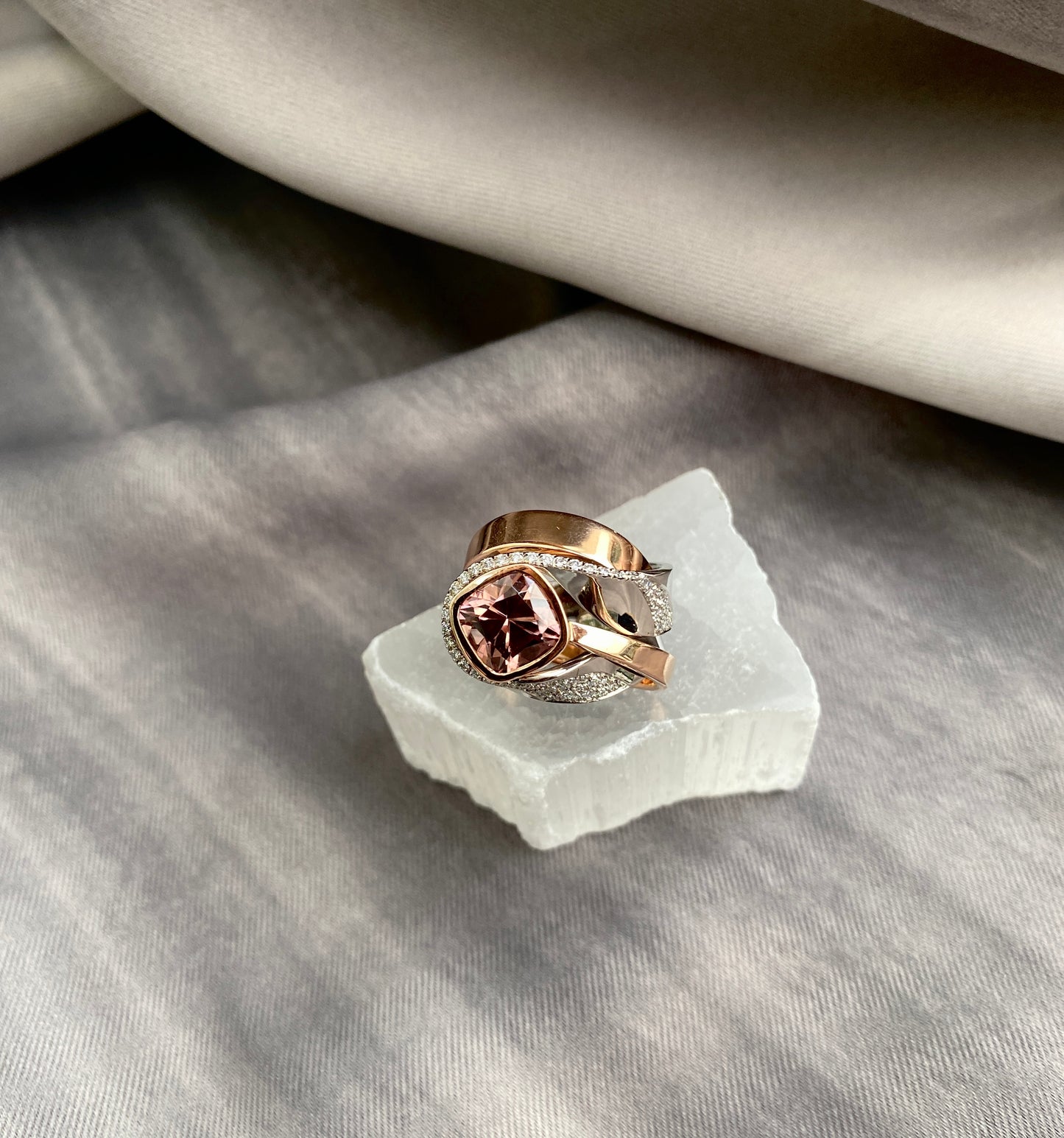 One Of a Kind. Zircon and Diamond Ring