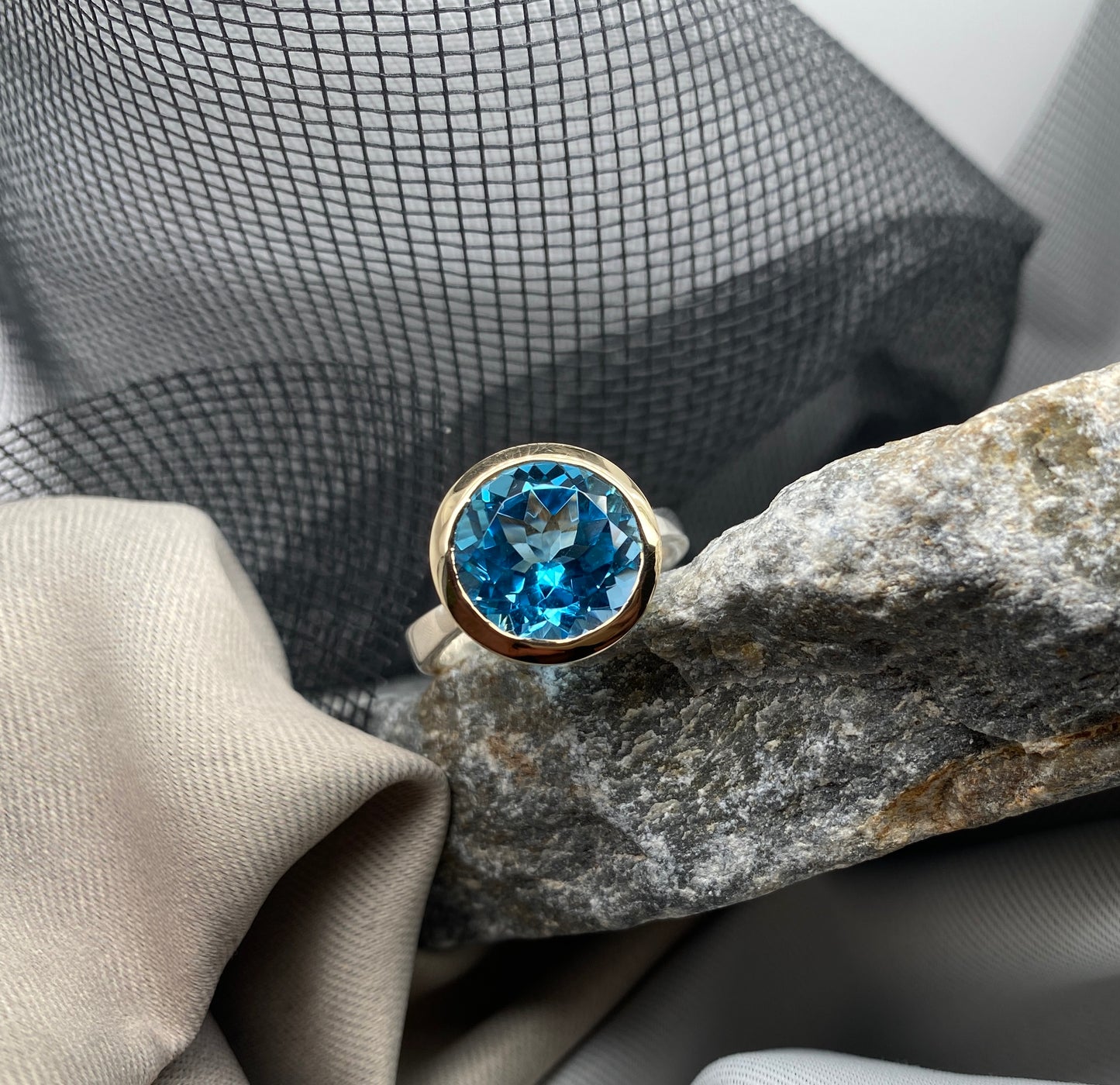 Everyday Creations. Pop ring with Blue Topaz