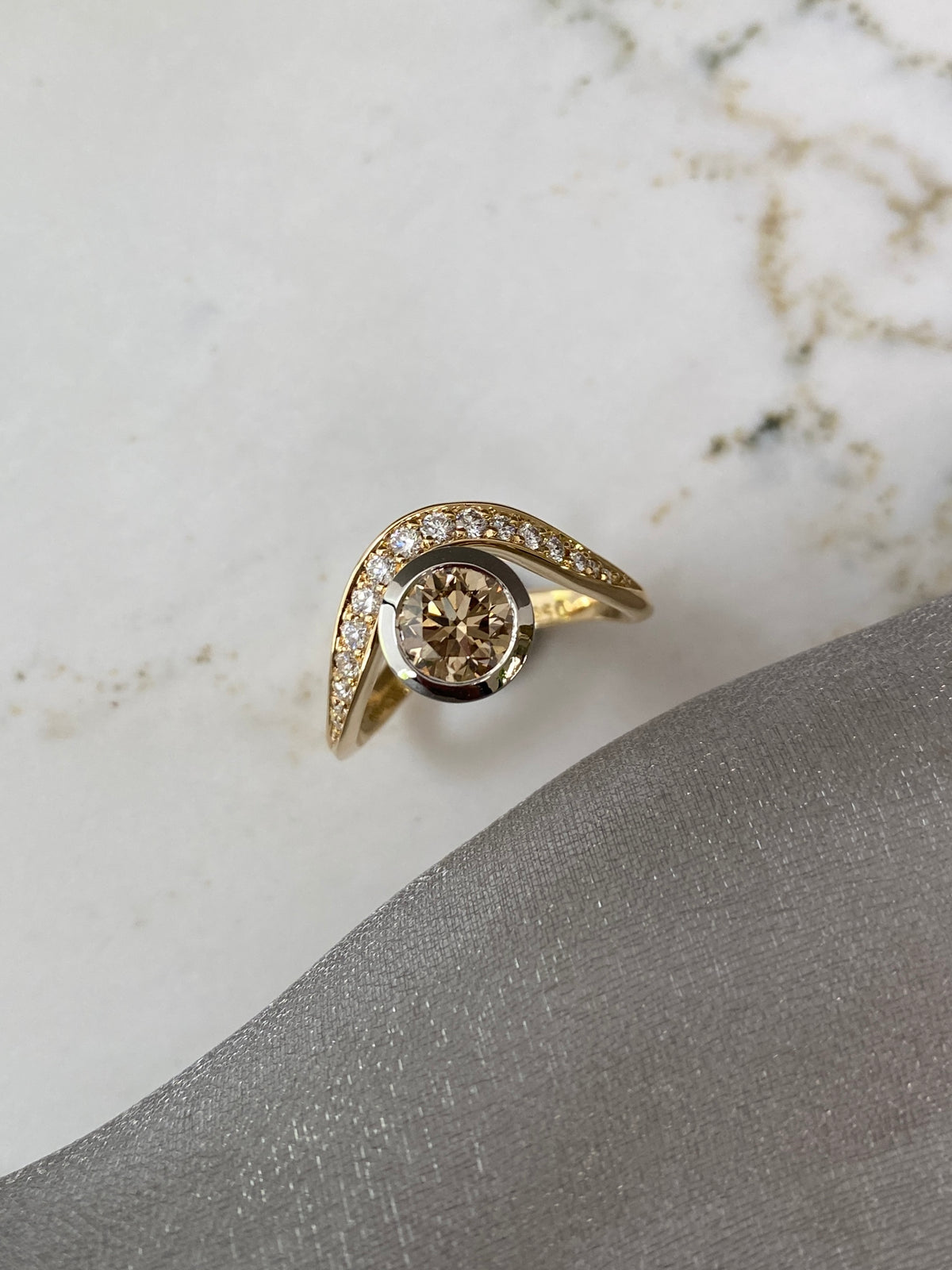 Signature Curve Champagne Diamond Ring