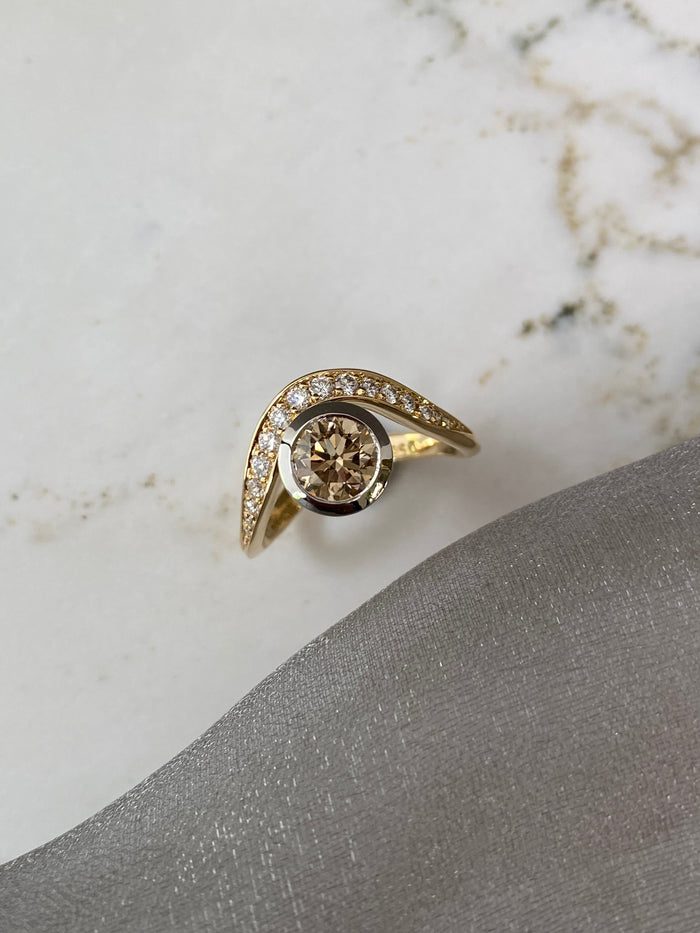 Signature Curve Champagne Diamond Ring