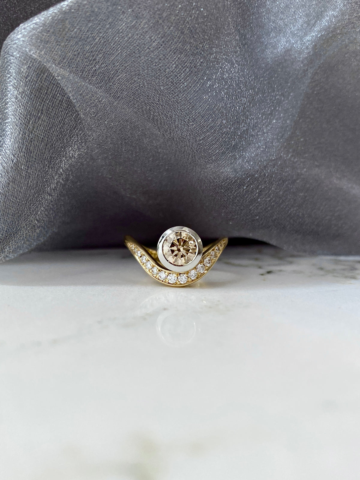 Signature Curve Champagne Diamond Ring