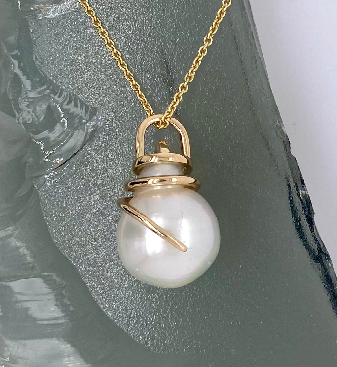 Pearl Creations. Wire South Sea Drop Pendant