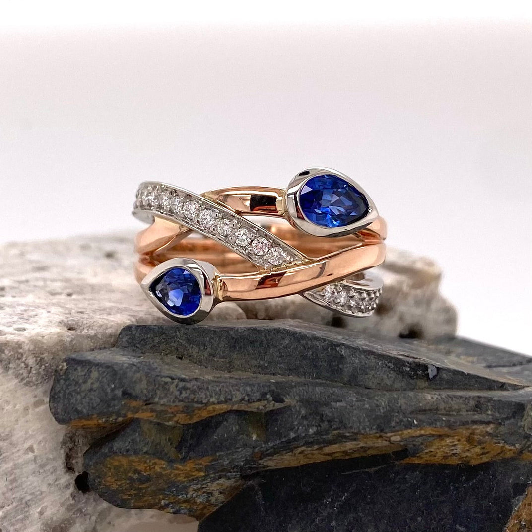 Everyday Creations. Monique Ring with Sapphires and Diamonds